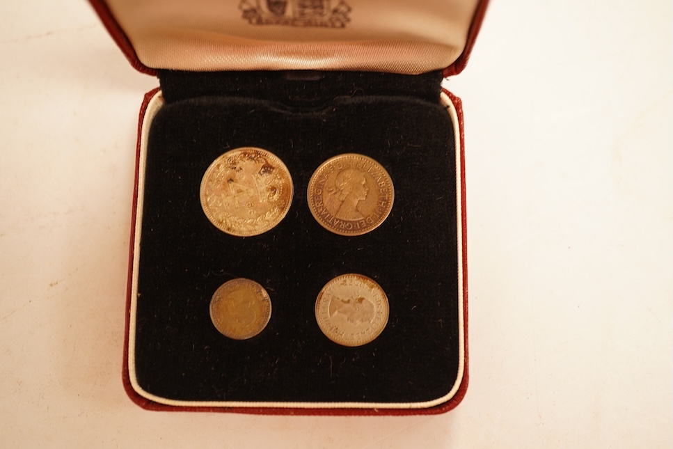 British coins, Elizabeth II, maundy set, 1d-4d, 1966, lustrous, UNC